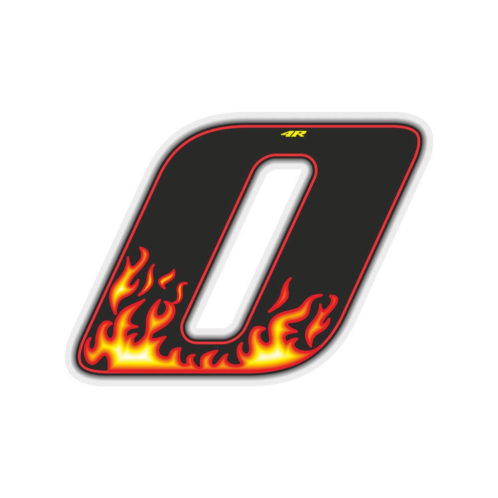 Quattroerre Racing Number 0 Anodized Mini, Flames