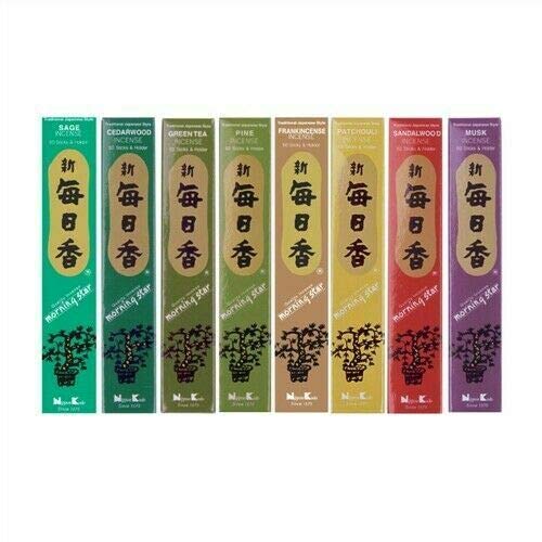 MORNING STAR Nippon Kodo - Assortment Set of 8, 12,16 Home Fragrance Incense Sticks Collection (SET OF 8 - WOODY AND HERBAL)