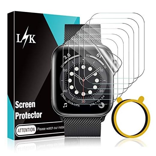 LK 6-pack skärmskydd för Apple Watch 40 mm serie 6 5 4 SE - HD klart fodral vänlig bubbelfri inga lyftade kanter inte våt applikation flexibel TPU mjuk film - iWatch 40 mm serie 6 5 4 SE - Klar