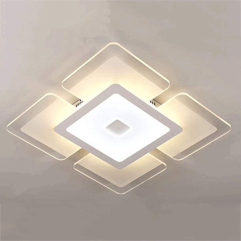 Rectangle Ceiling Light LED Dimmable With Remote Control Ultra-Thin Acrylic Ceiling Lamp Modern Living Room Decoration Lighting,SteplessDimming-62 * 62CM