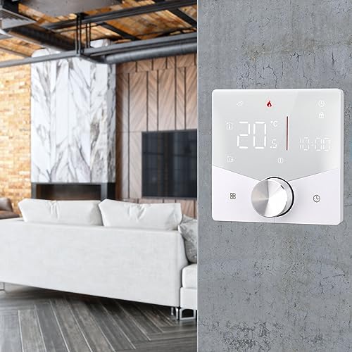 Termostato Inteligente Com Design de Botão, Painel LCD Colorido para Sala de Sauna, de Piso Aquecido