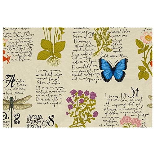Sets de table papillon libellule lot de 6 lavables pour cuisine - 2