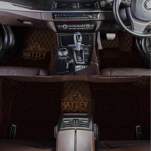7D Car Floor Mats for MG M9 | Waterproof | Anti-Slip | Luxury Premium Leather Car Mat | Full Coverage | All Weather | Custom Fitted Car Foot Mats - Coffee