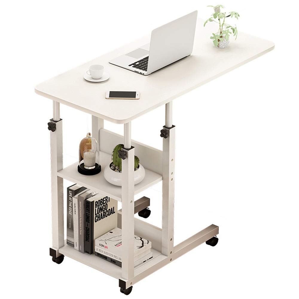 JTRHDComputer Desk Workstation Mobile Standing Desk with Adjustable Height for Home Office (Color : White, Size : One size)