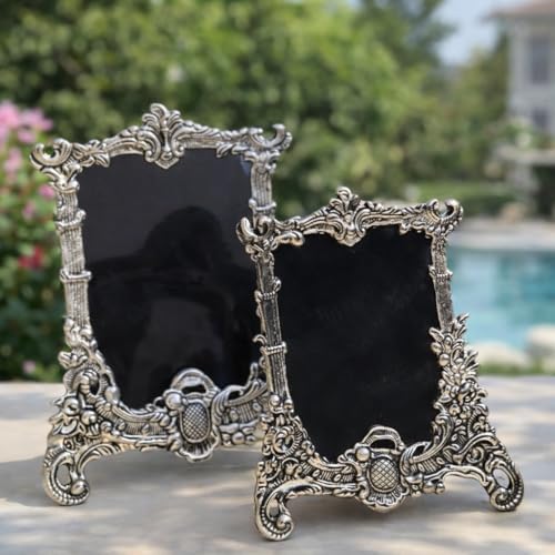 Image of LABHCART Ornate Baroque Picture Frames, Antique Silver, Metal, Decorative Vintage Style, Set of 2