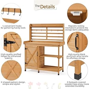 Yaheetechoutdoorpottingbenchlargehorticultureworktableworkstationwithstoragecabinetshelfplantingworkingconsoleforpatiolawngardenwood Urban Country Home Decor Yaheetech outdoor potting bench large horticulture work table workstation with storage cabinet shelf planting working console for patiolawngarden wood urban country home decor