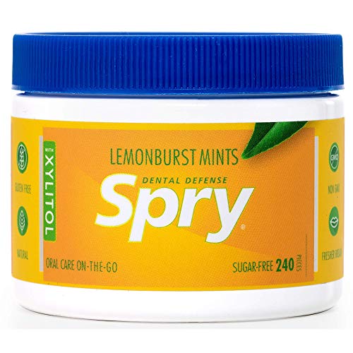 Spry Xylitol Mints, Lemon Burst, 240 Count - Breath Mints That Promote Oral Health, Increase Saliva Production, and Stop Bad Breath