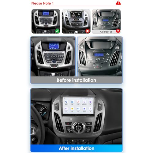 Autoradio Android 13 Ford Transit Connect 2013-2018 avec écran 9 pouces