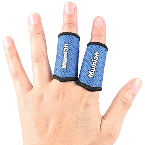 Sports Elastic Finger Sleeves Support Thumb Brace Protector Breathable Elastic Finger Tape For Basketball, Tennis,Baseball, Cycling, Volleyball, Badminton, Boating A71 Bu-M #TOP2
