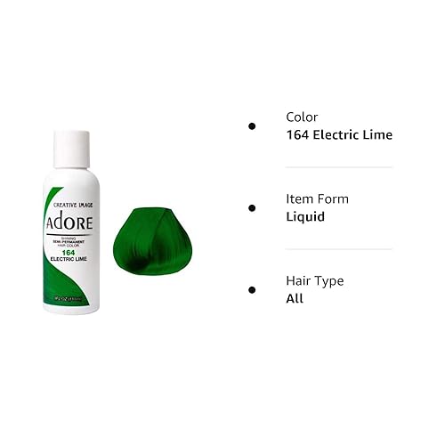 Miniatura 2 de Adore Tinte semipermanente para el cabello, vegano y libre de crueldad, 4 onzas líquidas, 164 Electric Lime (paquete de 1)