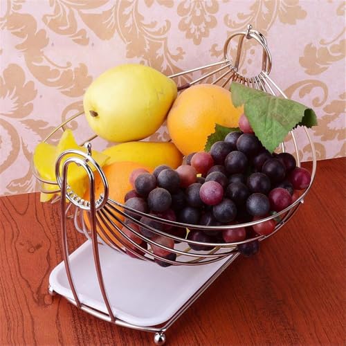 Centro de mesa frutero de acero inoxidable con acabado resistente de cocina 5