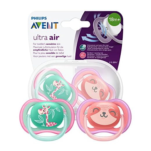 Philips Avent Ultra Air napp - Lätt napp som andas - För känslig hud - Sterliseringsbox medföljer - Perfekt för tänder och tandkött som växer - BPA fria - 2-pack - Lämplig från 18 m+ - Rosa/Turkos - SCF349/12