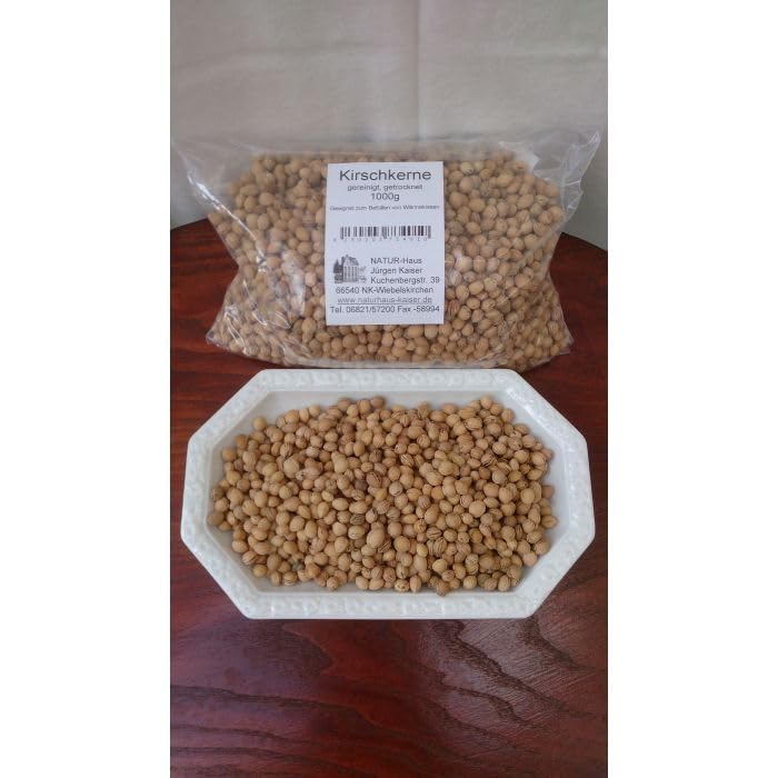 Naturhaus Kaiser Kirschkerne – natürlicher Füllstoff ztum befüllen für Kissen, Wärmekissen & DIY – nachhaltige Kirschkernkissen Füllung, gereinigt & getrocknet (1 kg)