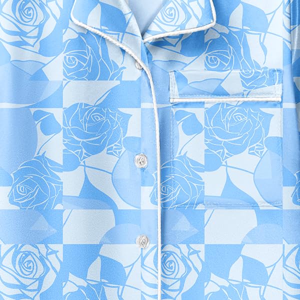 LQSZ Girls Pajamas Set Satin 2PCS Sleepwear 3-10 Years Kids Silky Button-Down Shorts Set3