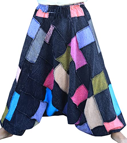 RaanPahMuang Cotton Muang Pull Elastic Waist Aladdin Baggy Mao Pants