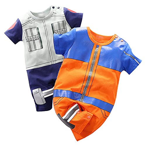 Image of YFYBaby Baby Boys' 2 Pack Short Sleeve Romper Toddler Cartoon Onesie Outfits