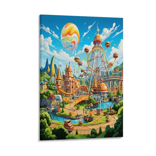 Impression sur toile decoration murale parcs d'attractions pour reveiller un mur vide