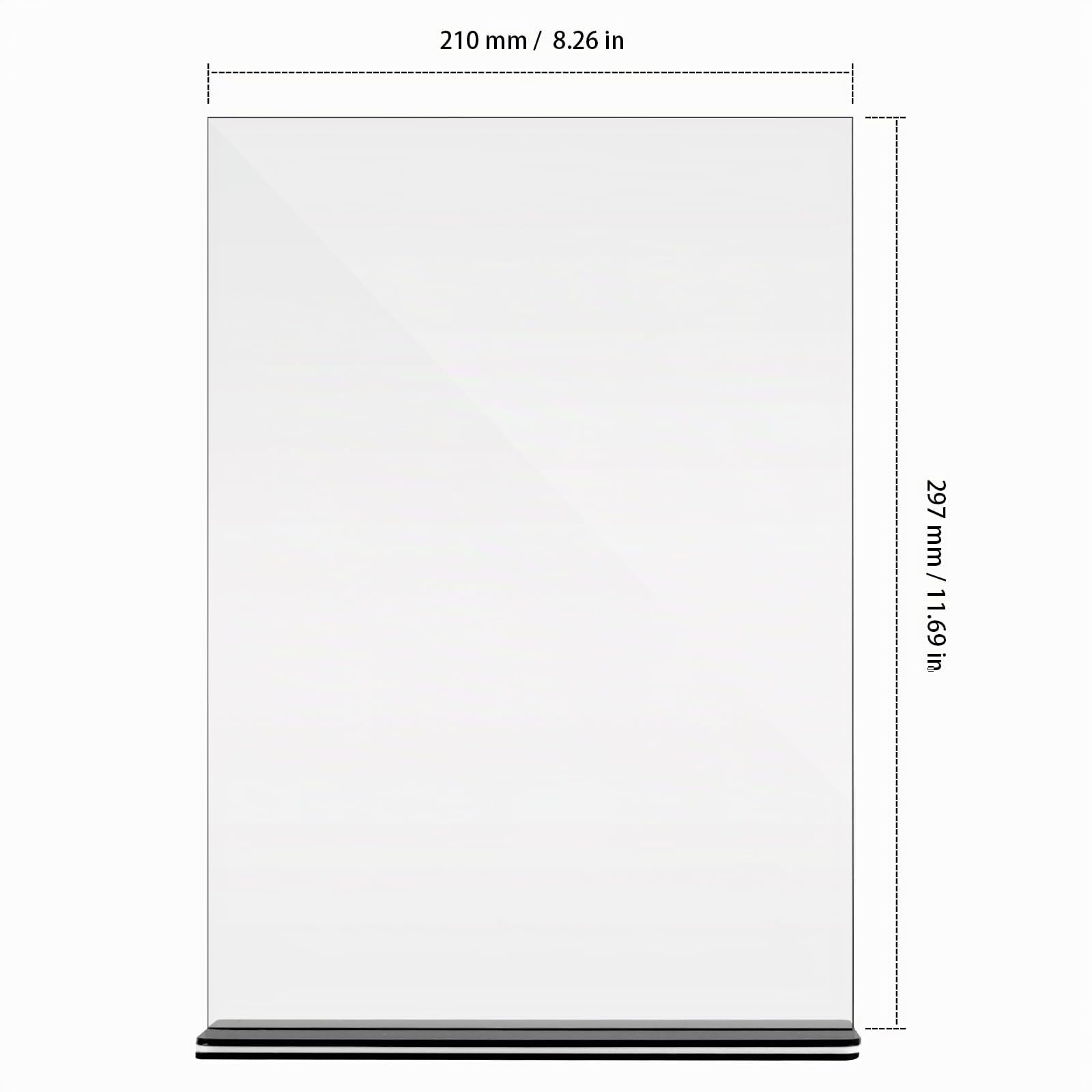 8 Stück Aufsteller A4 Acryl, Tischaufsteller A4, Transparent Preisschilder Ständer für Büro, Restaurant und Einzelhandel