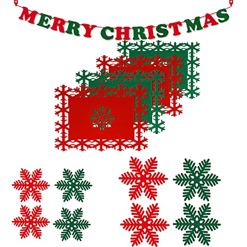 weigav Weihnachten Weihnachtsfilz Teematte Schnee Weihnachtsdekoration Rote Weihnachtstischdecke Weihnachtsfeier Tischdecken und Untersetzer Set Gr¡§1ne Weihnachtstischdecke Cover