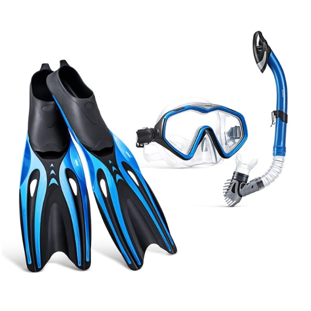 Attrezzatura da snorkeling da viaggio per adulti, con boccaglio Dry Top e borsa per attrezzi, occhiali in vetro temperato e silicone morbido, set di maschera da snorkeling per snorkeling