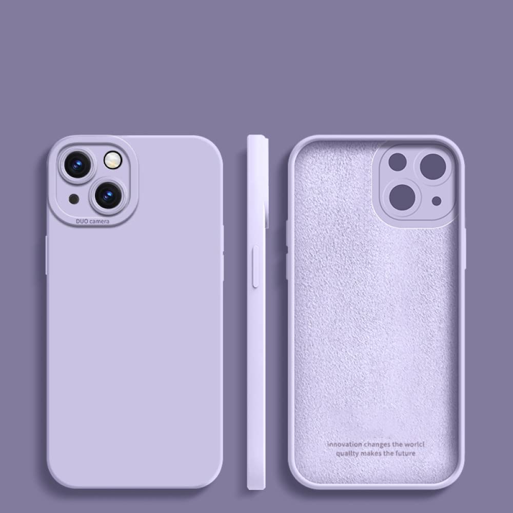 Coque en silicone liquide violette pour iPhone 14 13 12 11 antichoc