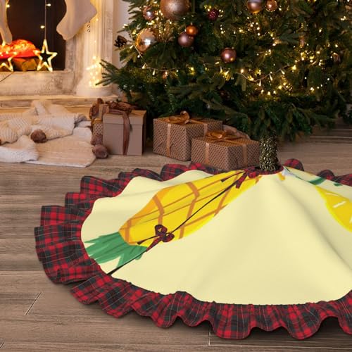 Couverture de sapin de Noël rustique chic tapis imprimé haute qualité
