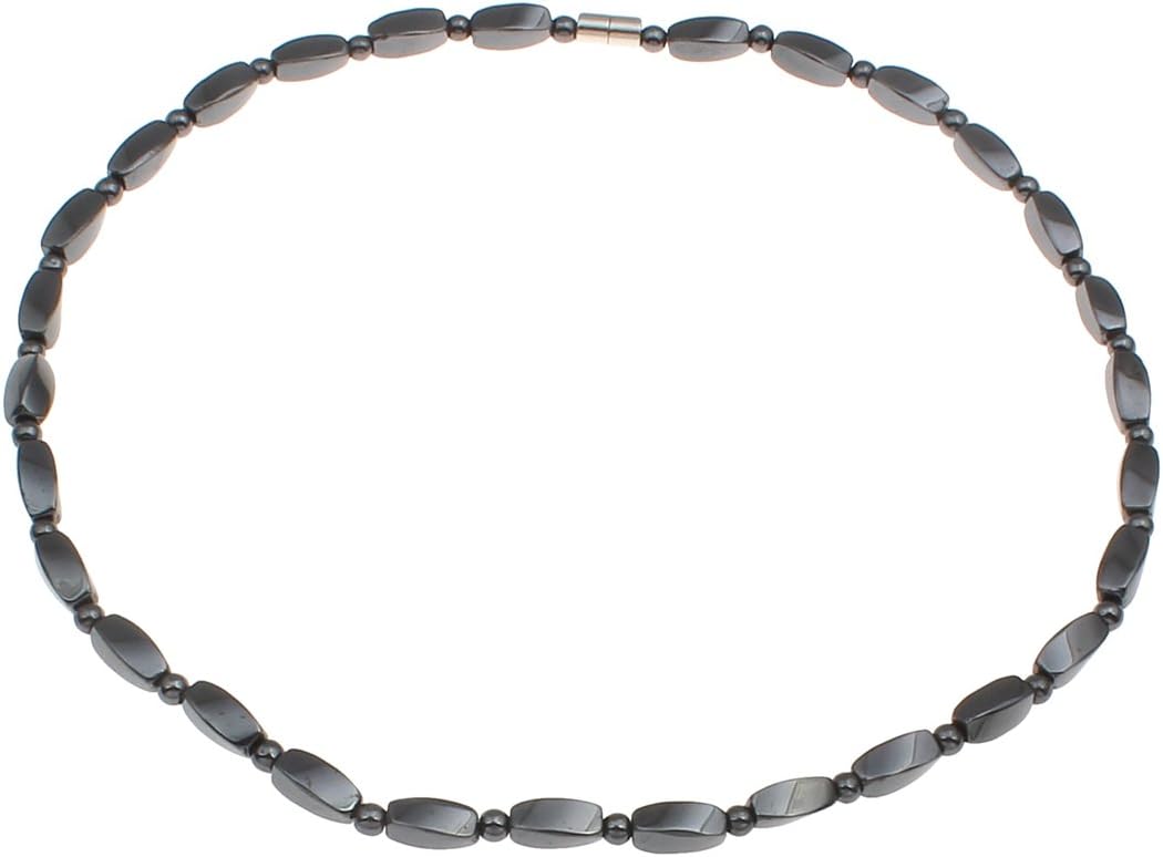 Hematite Necklace - Strong Magnetic Naturally Reduces Headache Pain - Arthritis in The Neck, Shoulder, and Head (17 inches)