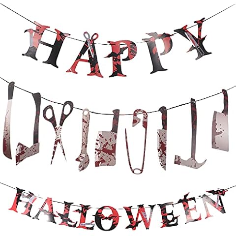 3 Pack Bloody Banner Halloween Zombie Vampire Party Decorations Supplies Cover