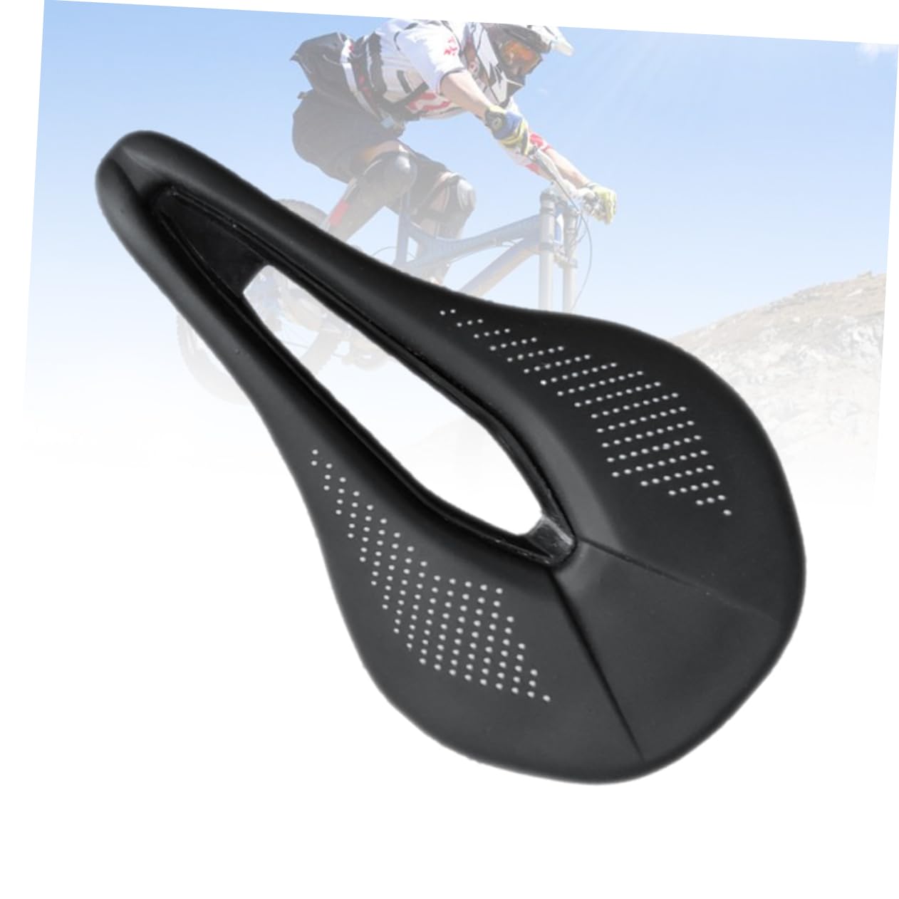 Selle de Vélo Creuse VTT Respirante en Acier Molybdène Noir
