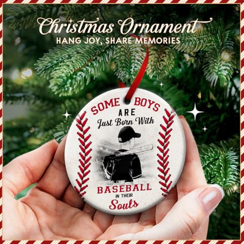 KILYHOME Baseball Christmas Ornament 2025 - "Baseball in Soul Ceramic Ornament, Sport Themed Decor - Xmas Tree Hanging Decoration, Player Room Decor, Ideas for Boys, Kids, Sport Lover KILYHOME Baseball Christmas Ornament 2025 - "Baseball in Soul Ceramic Ornament, Sport Themed Decor - Xmas Tree Hanging Decoration, Player Room Decor, Ideas for Boys, Kids, Sport Lover - Image 3