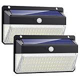 Solarlampen für Außen mit Bewegungsmelder,【Wasserdichte Langlebige】VOOE 228 LED Solarleuchten für Außen Solar Aussenleuchte Led Solar Wasserdichte Wandleuchte 270° Solar Bewegungsmelder Aussen-2 Stück