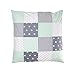 Produktbild ULLENBOOM ® Baby Bettdeckenbezug 80x80 Mint Grau (auch als Kinderwagendecke, Stubenwagen Decke oder Dekokissen geeignet, Motiv: Sterne, Patchwork)