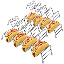 Taco Holder Stand 4 Packs,Stainless Steel Taco Holders,Taco Stands,Holds 4 Tacos Each Taco Tray,aco Stand Rack for Kids Hard or Soft Shell Tacos