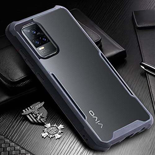 Image of Jkobi Back Cover Case for Vivo V21e 4G (Crystal Glass Back | Camera Protection | Shockproof Bumpers | Professional Black)