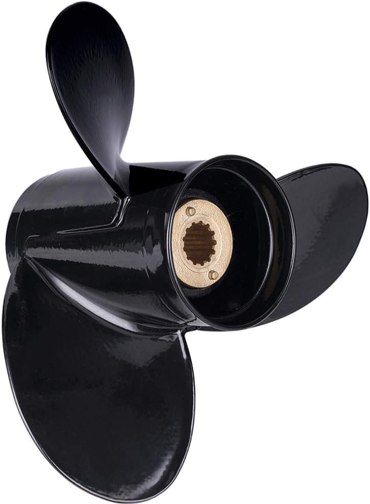 Image of MARINE SYSTEM Made Aluminum Outboard Propeller for Mercury Engines 30-70HP, 13 Spline Tooth, RH (D:12 1 /4 inch P:9 inch)