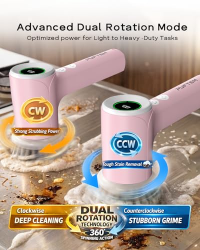 Image of PUFTEM Electric Shower Scrubber, Cordless Bathroom Scrubber, Dual Direction