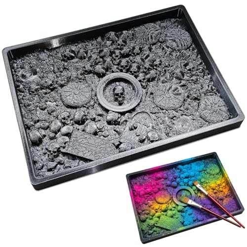 Image of Fuyoooo Dry Brush Palette for Miniature Painting,Skull | 7.9 x 5.9 Inch Dry Brush Palette, Tabletop Gaming Miniature Painting