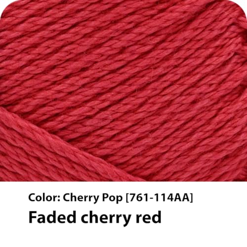 Image of Lion Brand Yarn, 24 /7 Cotton Yarn, Cherry Pop, Red, 3 Pack | Light Worsted 100% Mercerized Cotton Yarn for Crochet, Knitting, Craft, 185 Yards of Natural Fiber for Tees, Bags, Dishcloths