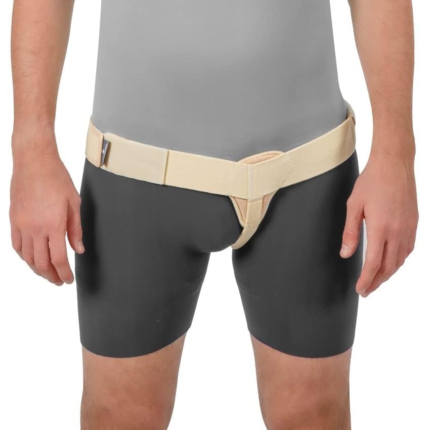 Movibrace Inguinal Groin Hernia Belt Beige (Large, Left)