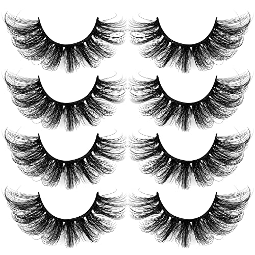 ALICROWN Natural Faux Mink Lashes 3D Volume Fluffy Lashes Pack False Eyelashes Natural Look