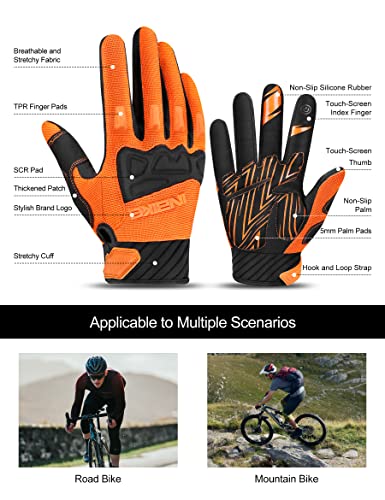Inbike MC010-ORANGE-L Mountain Bike Gloves For Men Knuckle Guard Padded Men'S Cycling Gloves Breathable thumb #1