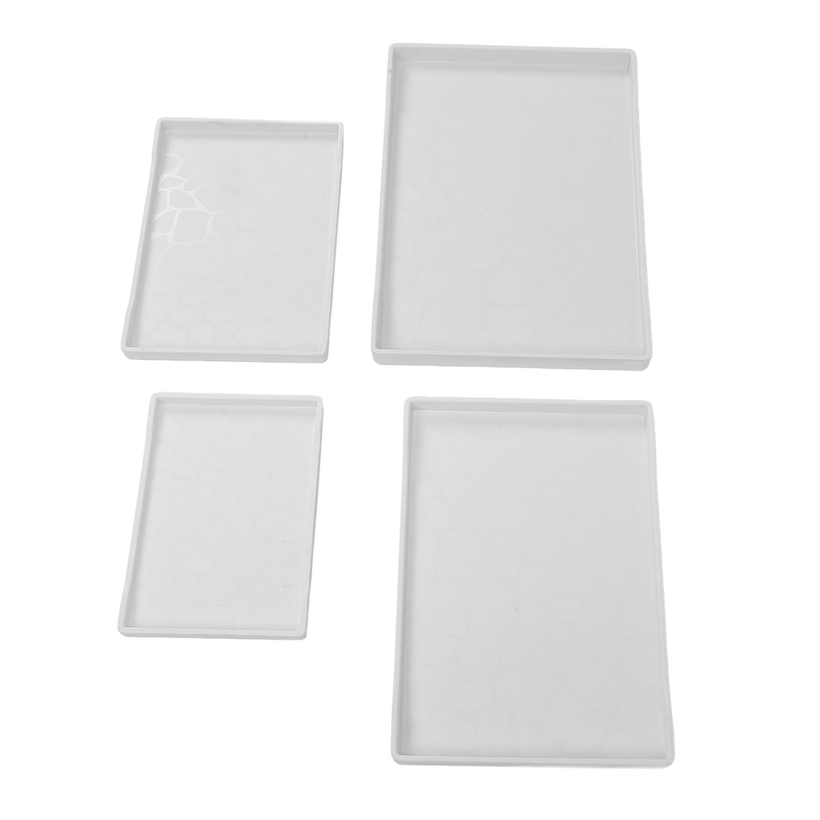 Ensemble 4 Plateaux Service Plastique pour Thé Fruits Snacks