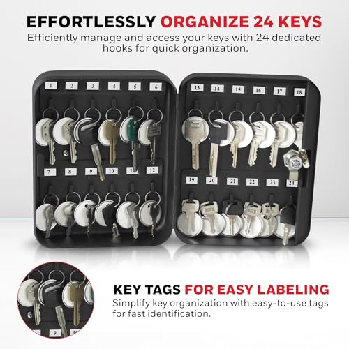 Cassette pour 24 clefs Honeywell 6105 avec cadenas de sécurité noir - 8