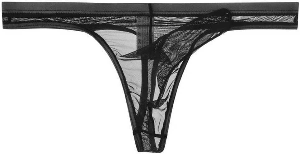 Men's Ultra-Thin Elephant Nose Pouch Thong Underwear Breathable Mesh G-String Thongs Panties