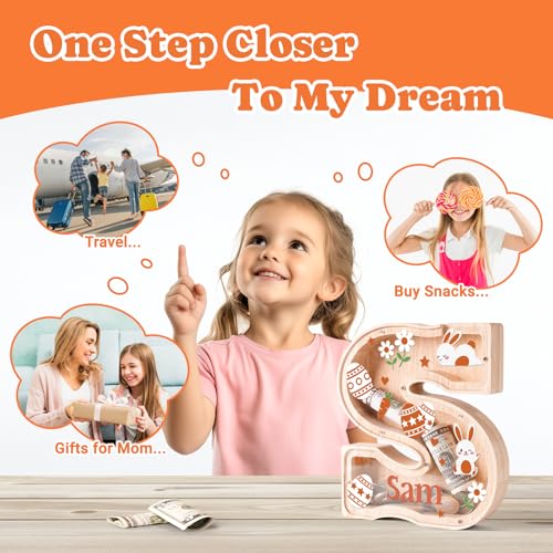 Image of Personalized Easter Letter Piggy Bank for Kids