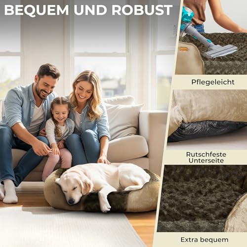 BOUCHABEL Kuscheliges Hundebett – Hundekissen, Hundekorb, Hundebett für kleine Hunde, weiche Hundecouch, waschbar und rutschfest, Füllung aus PP‑Baumwolle und geschreddertem Schaumstoff