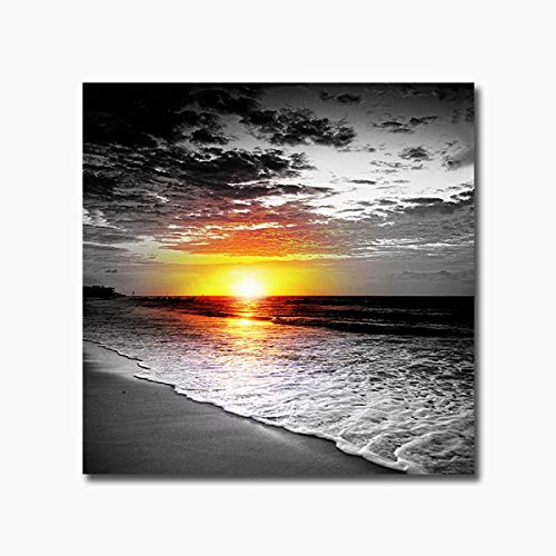 Toile paysage moderne abstrait noir et jaune 40x40cm lot de 3 affiches sans cadre pour salon