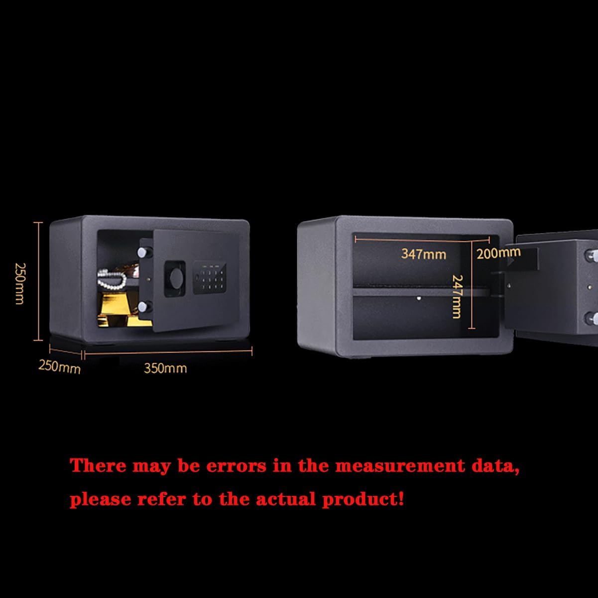 Household Small Electronic Safe, Key Password Lock All Steel Storage Box, Office Document Safety Box,B