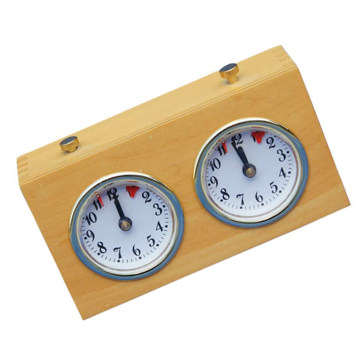 Toyvian Orologio Meccanico per Scacchi in Legno, Timer Giallo
