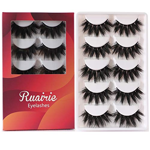 5 Pairs False Eyelashes Thick Full Volume 3D Lashes Pack Reusable Fake Eyelashes Ruairie